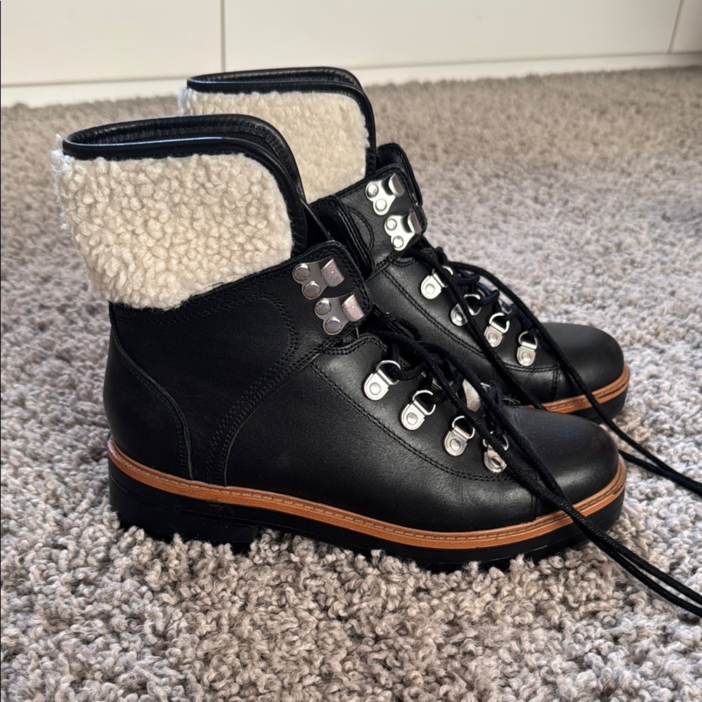 Women's Black and Cream Boots
